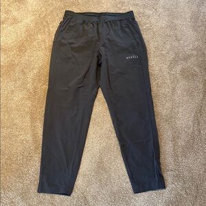 NOBULL Lightweight Nylon Spandex Drawstring Tapered Pants Charcoal Pants LARGE